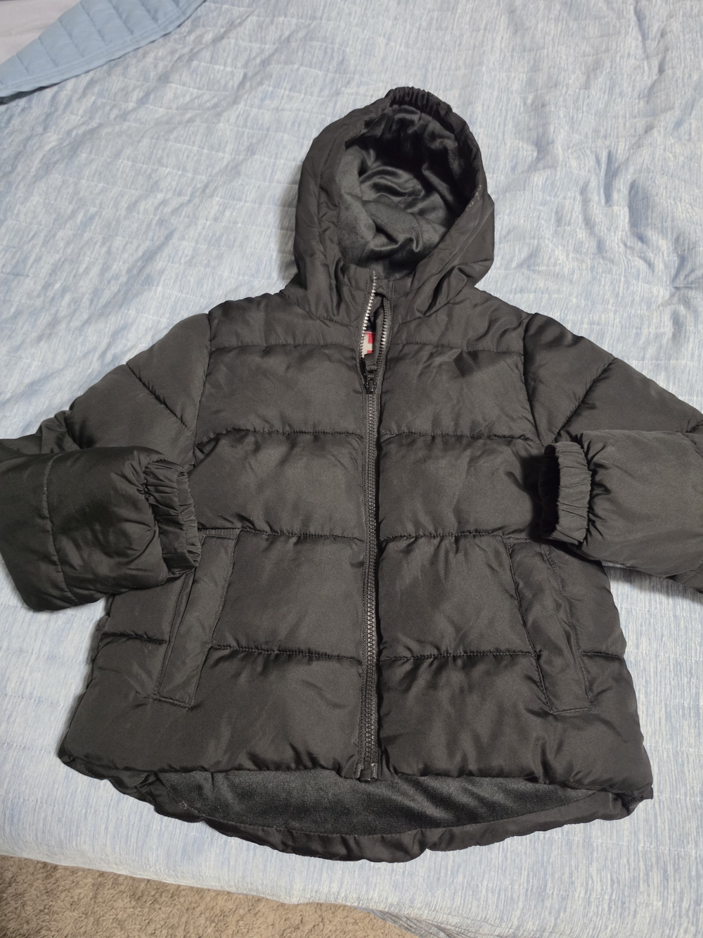 Swiss Tech Black Kids Hooded Puffer Jacket